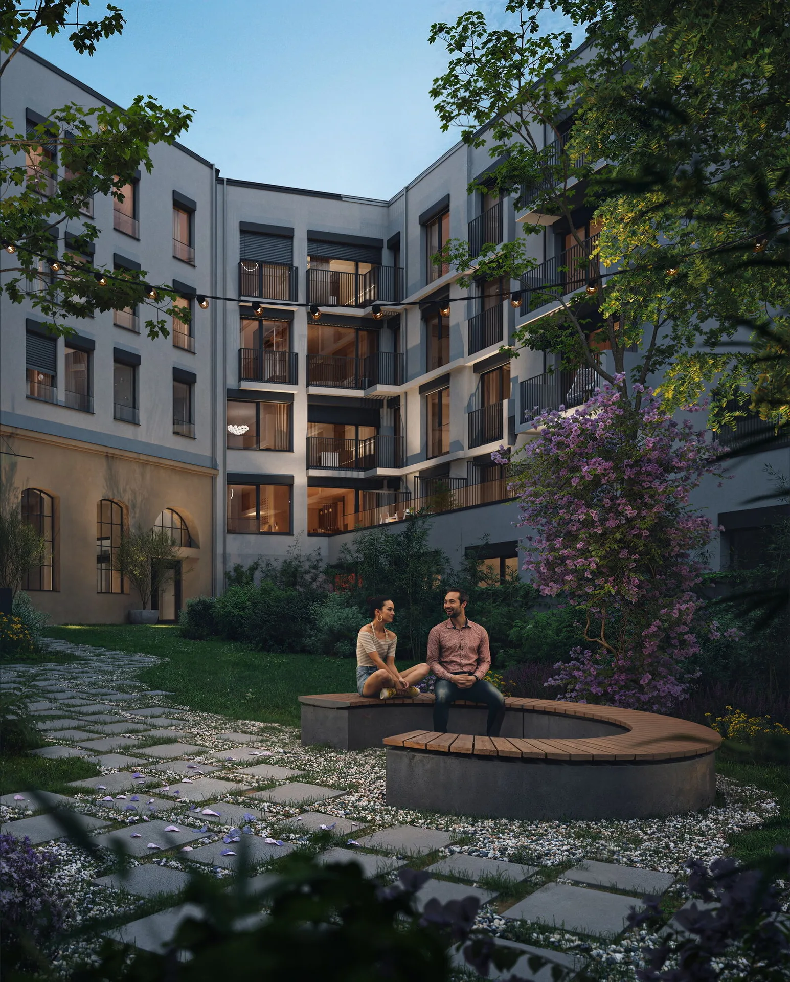 MUSE7 Holešovice — vnitroblok