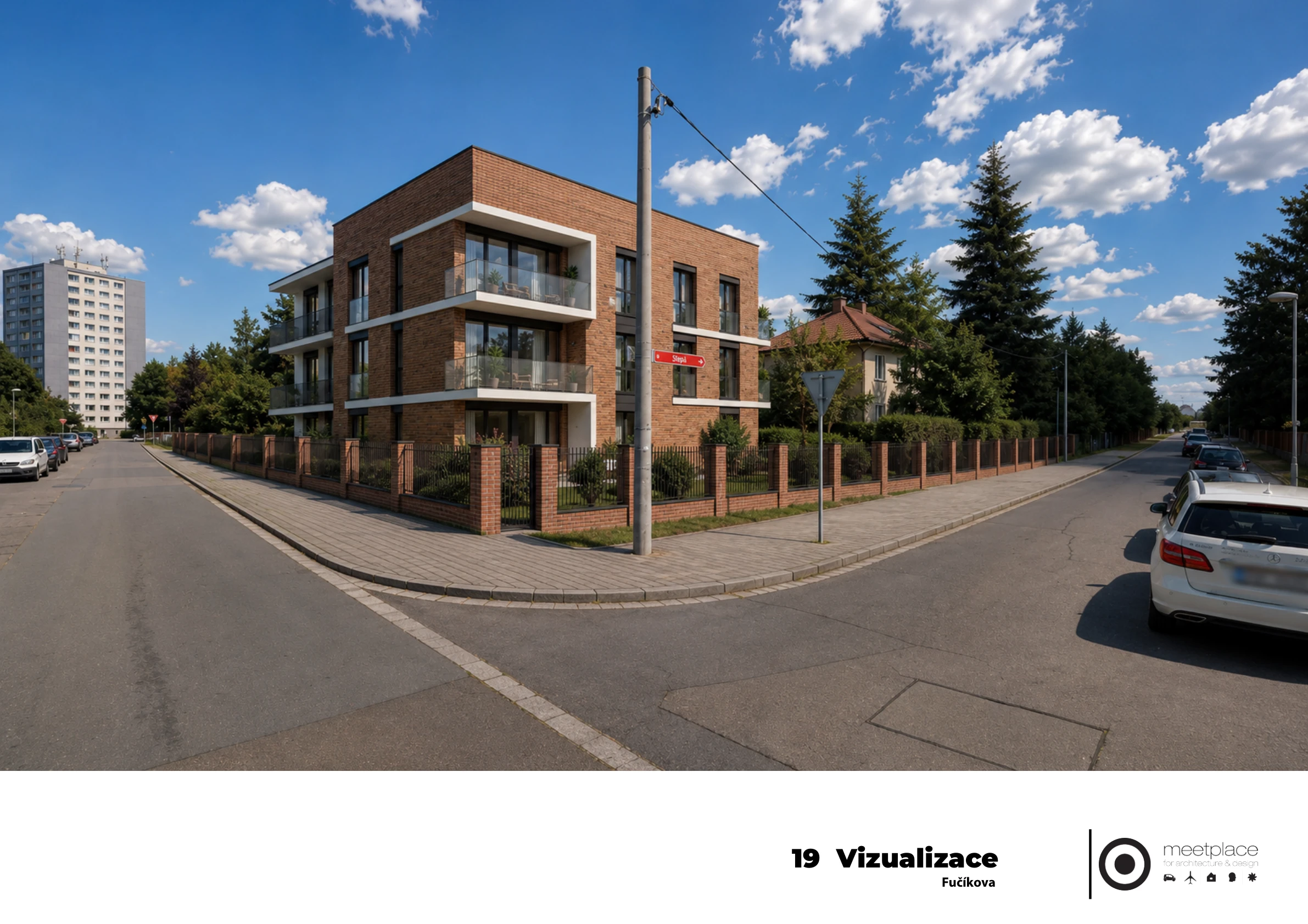 Rezidence Malšovice — vizualizace architektonické studie meetplace